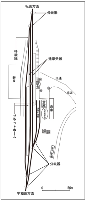 図表3-2-4　北伊予駅（Ｓ30ころ）