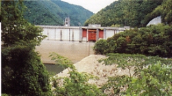 異常渇水で低下した石手川ダムの水位
