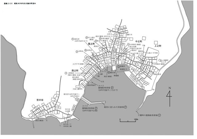 図表2-2-5　昭和40年代の大島の町並み