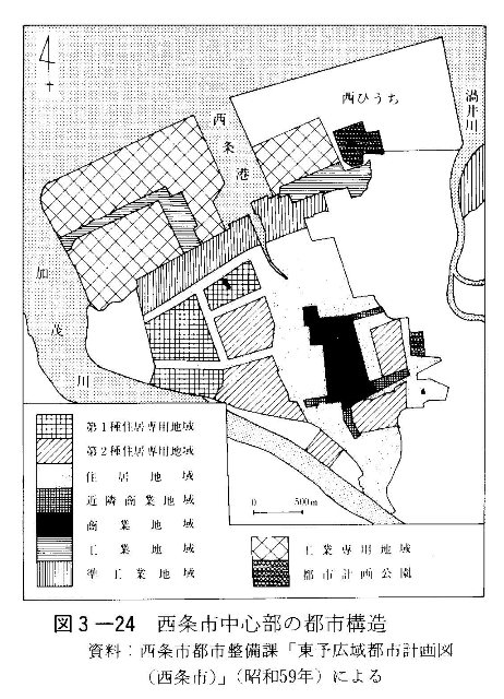 図3-24　西条市中心部の都市構造