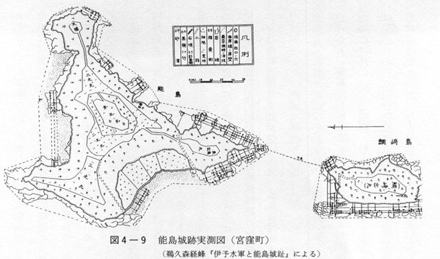 図4-9　能島城跡実測図（宮窪町）