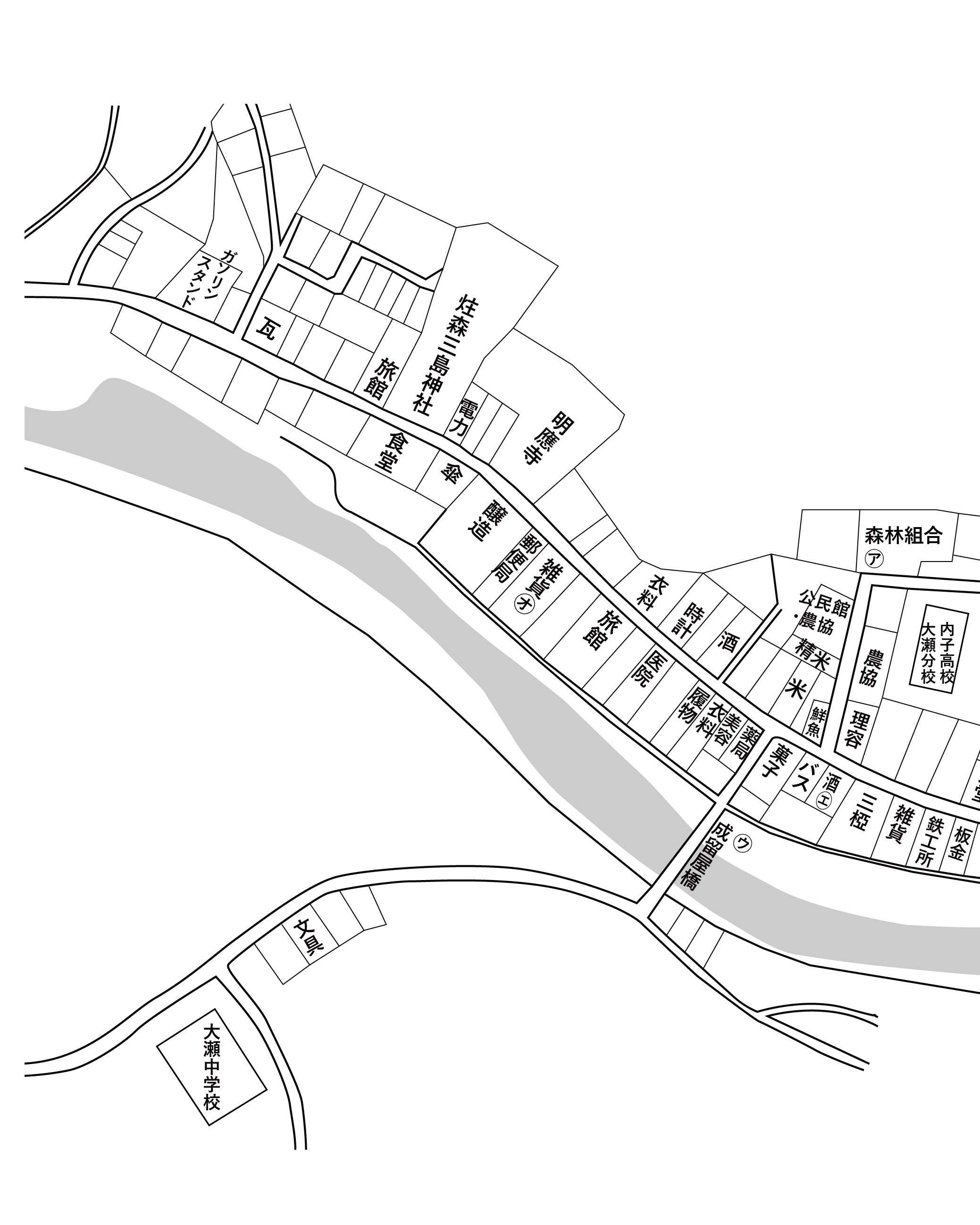 図表1-1-1①　昭和30年代の成留屋の町並み