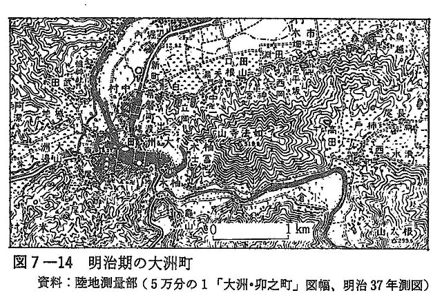 図7-14　明治期の大洲町