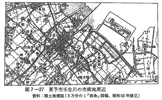 図7-27　東予市壬生川の市街地周辺