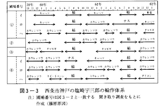 図3-3　西条市神戸の塩崎宇三郎の輪作体系