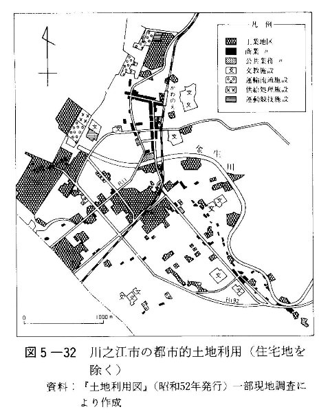 図5-32　川之江市の都市的土地利用（住宅地を除く）