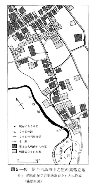 図5-40　伊予三島市中之庄の集落立地