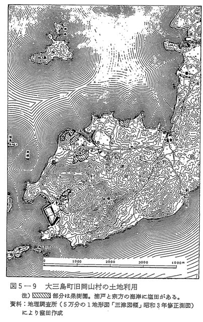 図5-9　大三島町旧岡山村の土地利用