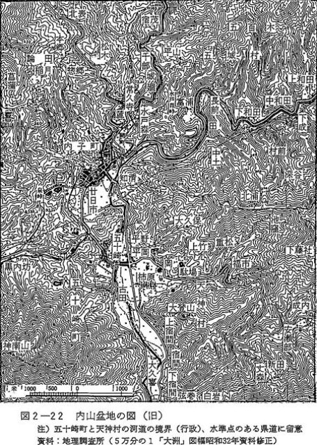 図2-22　内山盆地の図（旧）