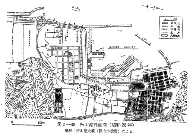 図2-38　松山港計画図（昭和28年）