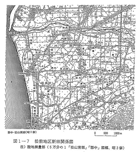 図1-7　松前地区新田関係図