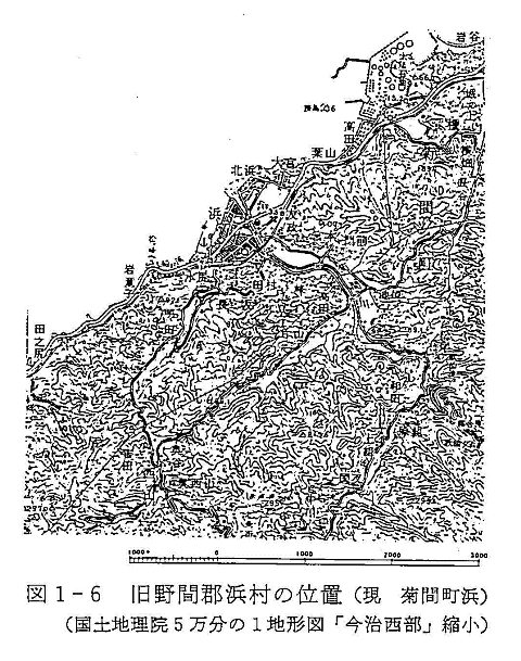 図１－６　旧野間郡浜村の位置（現　菊間町）