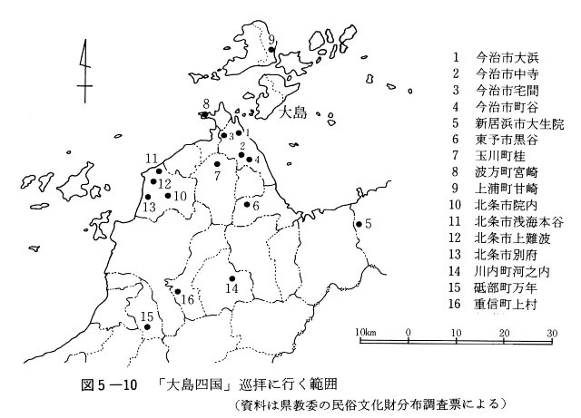 図5-10　「大島四国」巡拝に行く範囲
