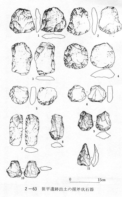 ２－６３　笹平遺跡出土の握斧状石器