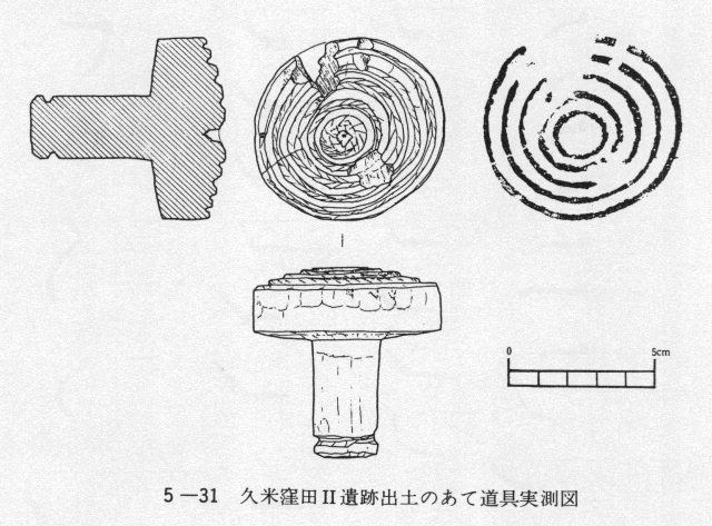 ５－３１　久米窪田Ⅱ遺跡出土のあて道具実測図