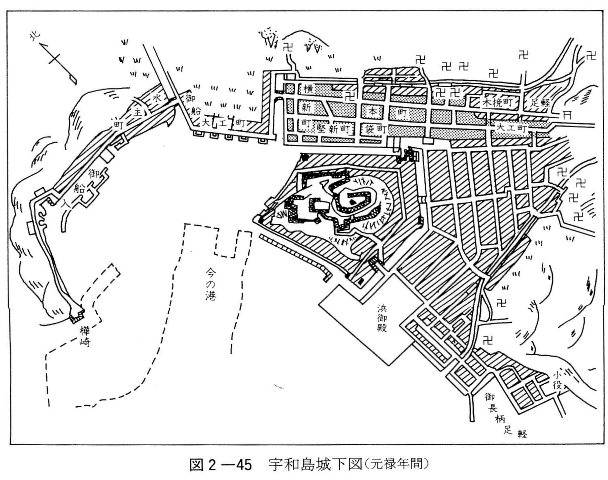 図2-45　宇和島城下図(元禄年間)