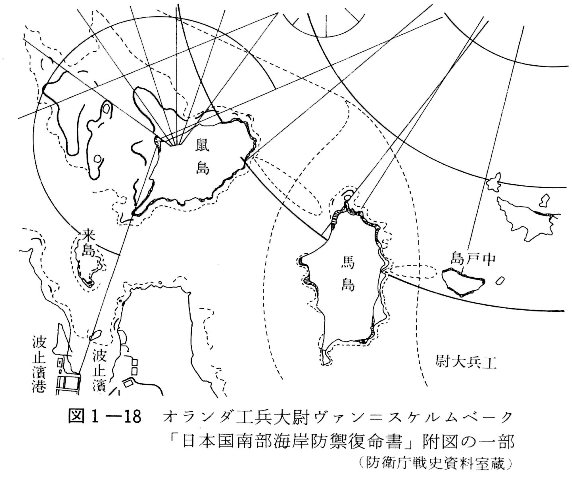 図1-18　オランダ工兵大尉ヴァン＝スケルムベーク「日本国南部海岸防禦復命書」附図の一部